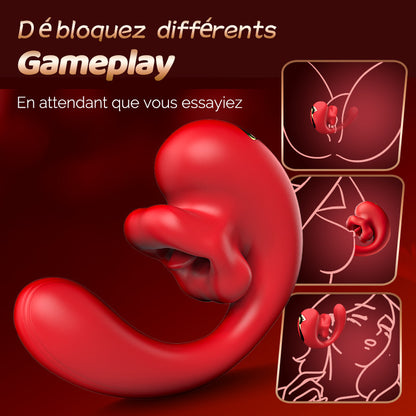 Little Rose - Vibromasseur féminin à 10 fréquences, vibration à 10 fréquences, matériau ultra-doux