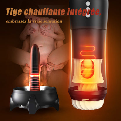 ROCKET Masturbateur  3 Rotation 5 Vibration+Va-et-Viens  chauffant