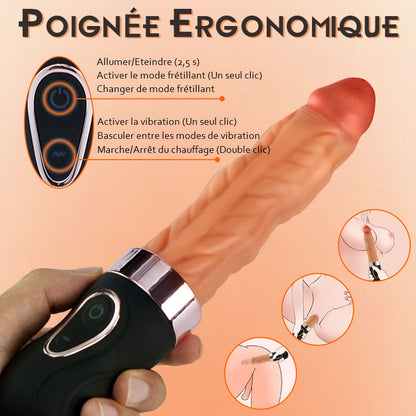 Riley 7 Frétillants 9 Vibrations Chauffant Gode réaliste 24.5 CM