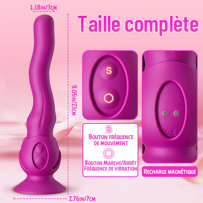Nouvelle technologie de vibration ondulante – Vibromasseur point G pour clitoris & anal avec base à ventouse amovible