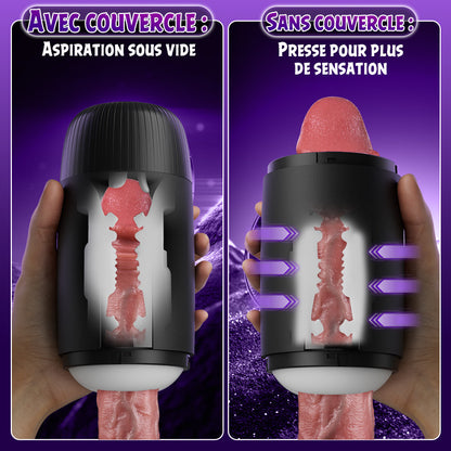 Selena - Masturbateur masculin 8 coups de langue et claques avec 2 moteurs de vibration et massage