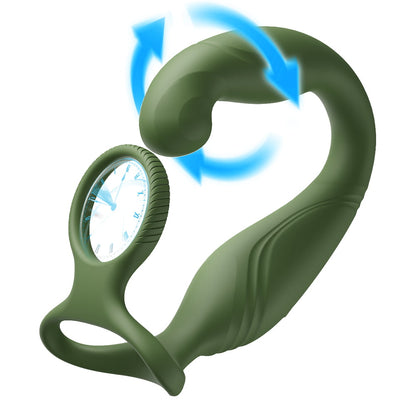 Masseur prostatique vibrant et oscillant Logan 10 avec 2 anneaux de pénis pour hommes et couples homosexuels