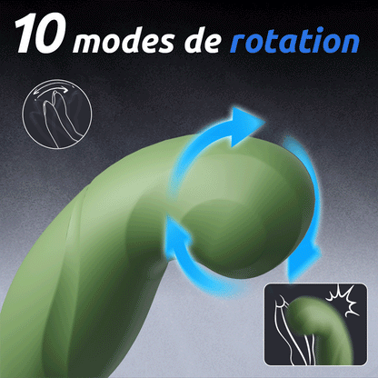 Masseur prostatique vibrant et oscillant Logan 10 avec 2 anneaux de pénis pour hommes et couples homosexuels