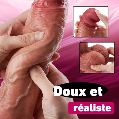 Brodie - Outrider Dildo en silicone large 7 modes de va-et-vient vibrants avec détails réalistes 10,75 pouces