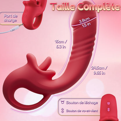 Posy – Vibrateur clitoridien amélioré 2.0 avec fonction de léchage et stimulation du point G pour couples