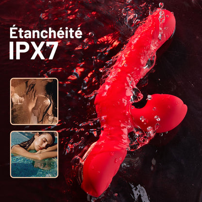 Acmejoy - 7 vibratrice G-Pot stimule avec le clitoris rose qui appuie