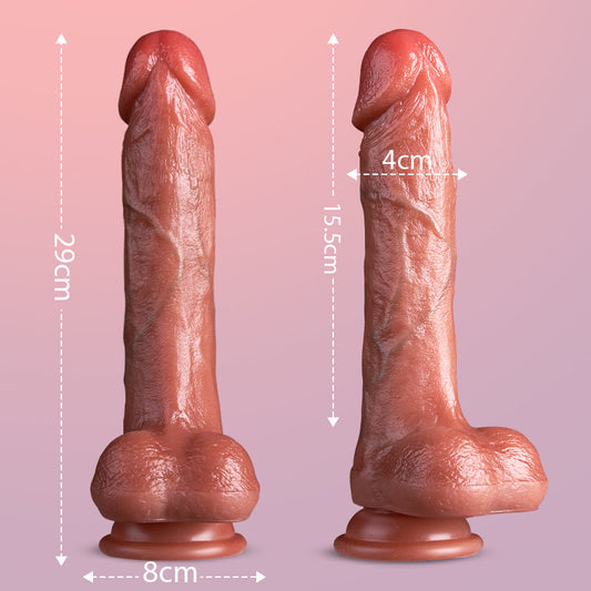 Neil - Forêt 9 vibrations 3 poussées 3 oscillations Gode réaliste Vibromasseur 22,5 cm Chauffage
