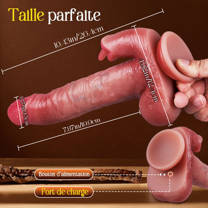 LickMax - Gode réaliste à bascule et à poussée chauffante de 26,5 cm de plus mis à niveau