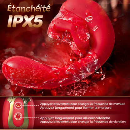 Little Rose - Vibromasseur féminin à 10 fréquences, vibration à 10 fréquences, matériau ultra-doux