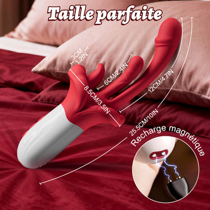 Tindra - nouveau vibromasseur 4 en 1 amélioré avec léchage de langue, mouvements oscillants, chauffage et stimulation du point G pour femmes