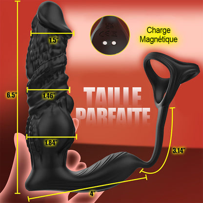 Masseur de prostate 6 en 1 à poussée rapide avec télécommande et application