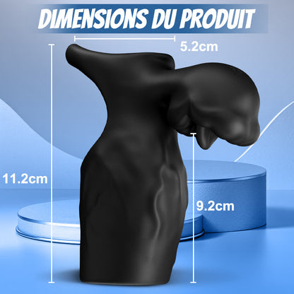 Titan - 9 Vibrations  Texture de Pénis Simulée  Anneau de Chasteté Double Testicules & Pénis  Jouet Sexuel pour Couples