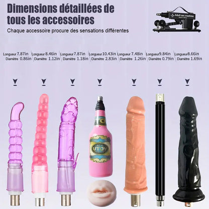 Plaisir ultime avec la machine sexuelle la mieux notée - 7 accessoires, poussée automatique, amour anal