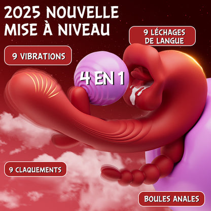 Petit Ange - 9 fréquences mordent, vibrent, frappent, stimulent le clitoris, le vagin et l'anus simultanément