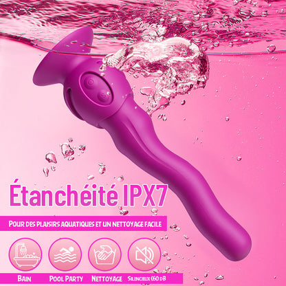 Nouvelle technologie de vibration ondulante – Vibromasseur point G pour clitoris & anal avec base à ventouse amovible
