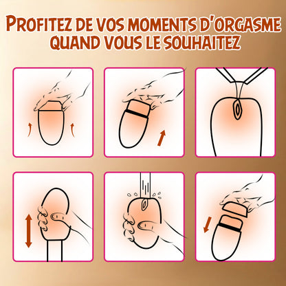 S-HANDE Simulation de vagin Masturbateur manuel portable en forme d'œuf Compagnon d'orgasme pour la maison et le voyage