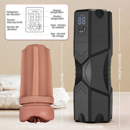 Captain Titan – Masturbateur avec 5 niveaux d'aspiration, 9 modes de vibration et sensation réaliste de chevauchement & pression pour un plaisir intense