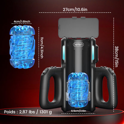 LETEN 10 Masturbateur à moteur à grande vitesse avec support pour téléphone