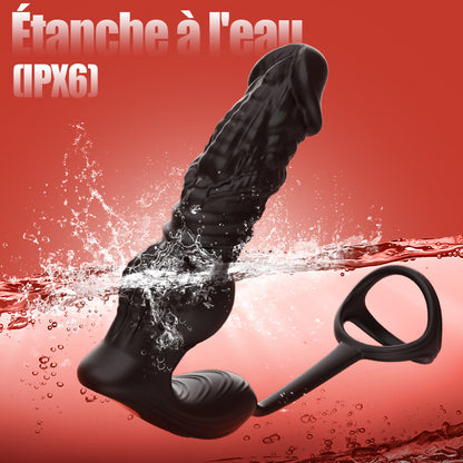 Masseur de prostate 6 en 1 à poussée rapide avec télécommande et application