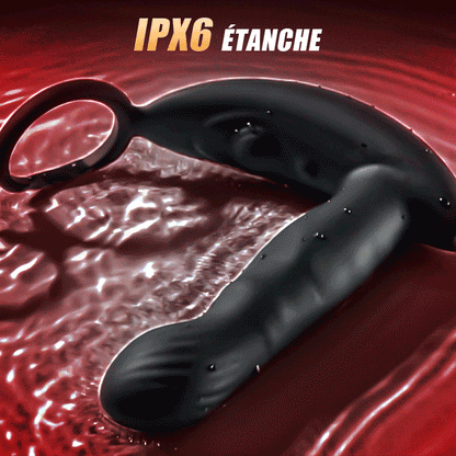 【Conception de marque exclusive】 Masseur de prostate direct à 5 poussées et 10 vibrations avec anneau pénien