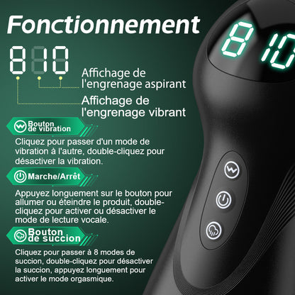 Evolution-8 Succion 10 Vibration One Touch Orgasm Digital Vacuum Masturbator