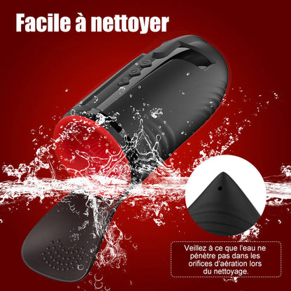 Chevalier-10 Vibration 5 Succion orale 3 Torsion Entraînement + Masturbation du gland