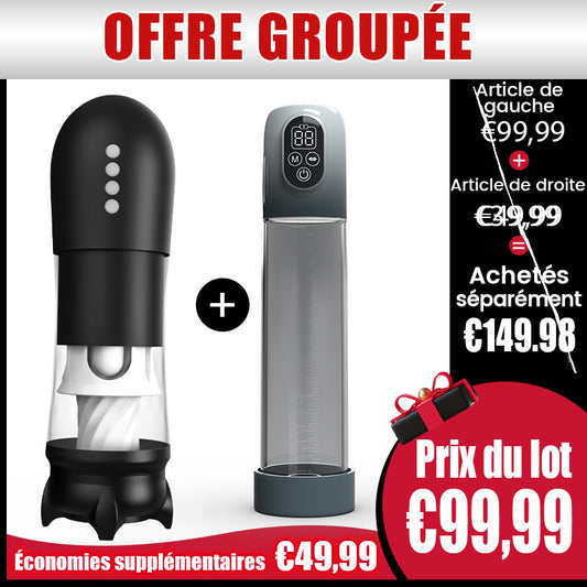 Super Double Surprise ! Masturbateur + Agrandisseur Offre Combinée Limitée, économisez 49,99 € !