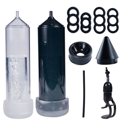 Pompe à pénis manuelle noire, aide à l'érection, simple et facile à utiliser, avec anneaux de remplacement assortis et p