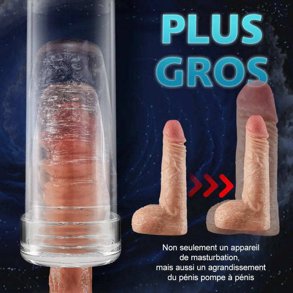 Pompe à pénis 6 modes de succion texture noire mate YINGJUE YINGJUE