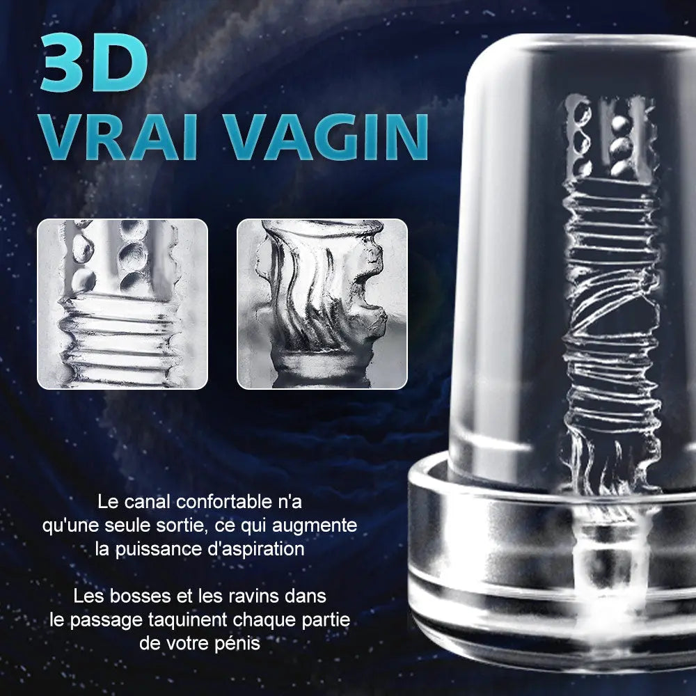 Pompe à pénis 6 modes de succion texture noire mate YINGJUE YINGJUE