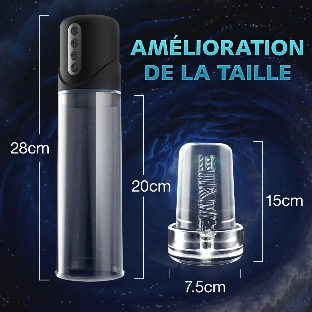 Pompe à pénis 6 modes de succion texture noire mate YINGJUE YINGJUE