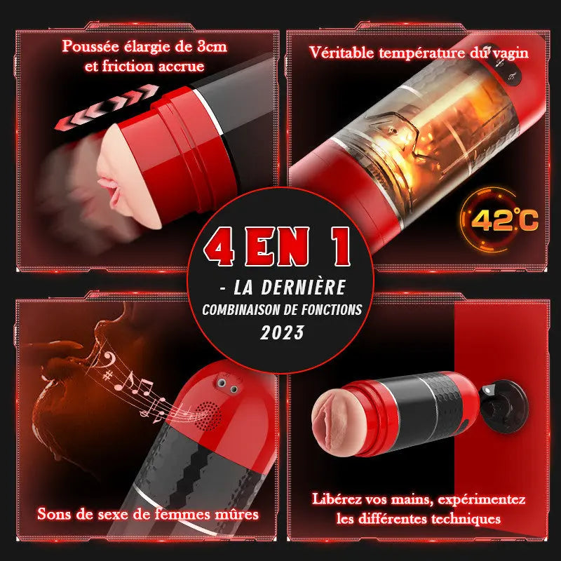 TANK 7 Téléscopiques Chauffage Femme Mûre Voix Amovible 4 EN 1 Masturbateur Cup Acmejoy-Fr