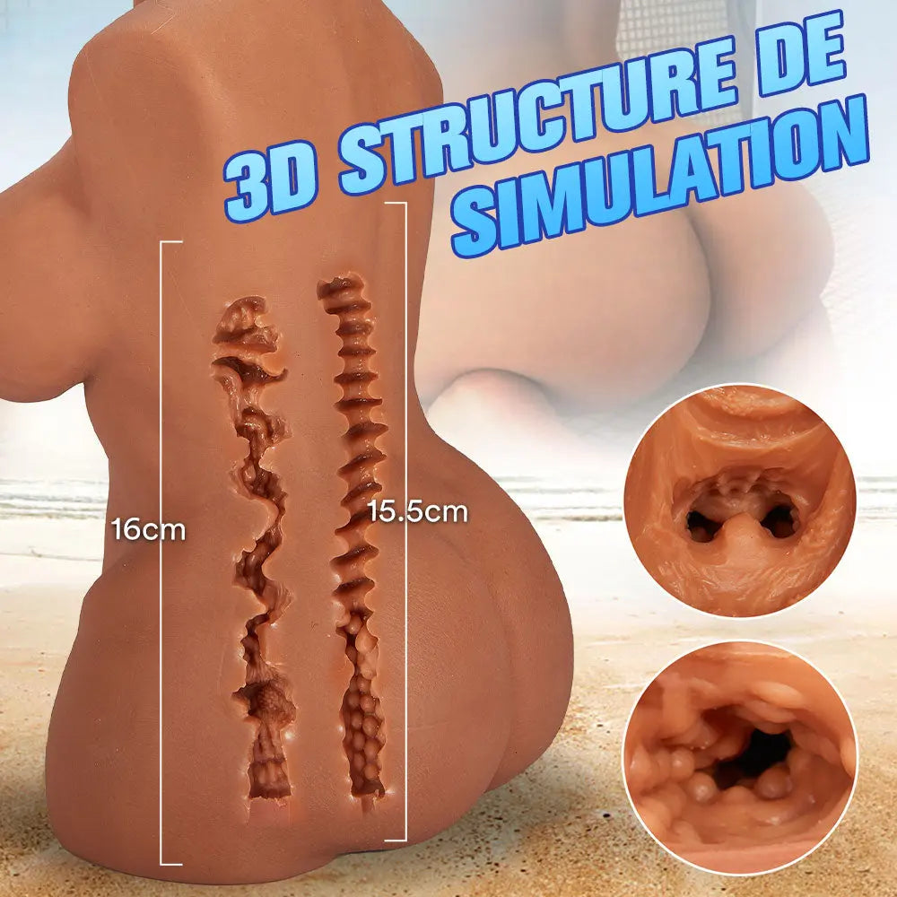 Teint chocolat poupée de sexe masturbateur anal vagin masturbateur 4.85KG Aivrobta Aivrobta
